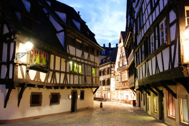 Strazburg, alsace bölgesi, Fransa hystorical bölümünde Ortaçağ cityscape