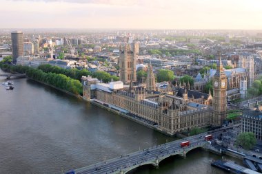 Fantastik cityscape, London Eye görünümünden