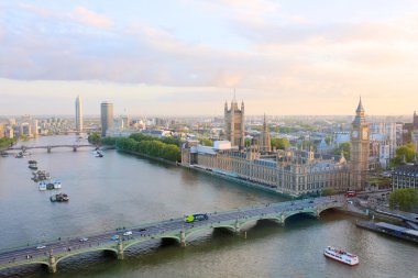 Fantastik cityscape, London Eye görünümünden