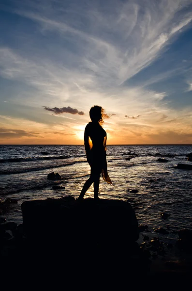 Mulher e mar — Fotografia de Stock