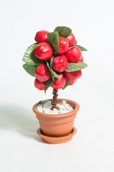 Beyaz bir arka plan olarak el yapımı elma