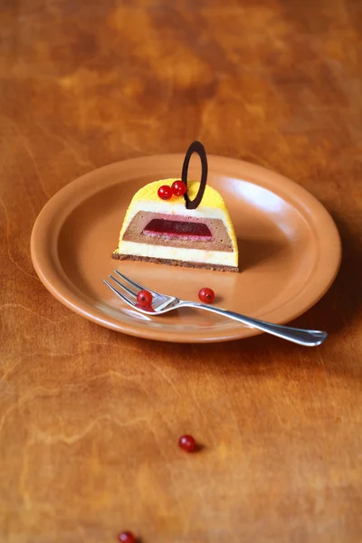 De binnenkant van de hedendaagse Mousse Cake — Stockfoto