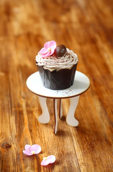 Castanha "Mont Blanc" Cupcake — Fotografia de Stock