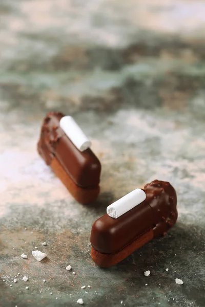 Contemporary Chocolate Vanilla Bar Consisting Chocolate Chortbread Cookies Vanilla Cream — Stock Fotó