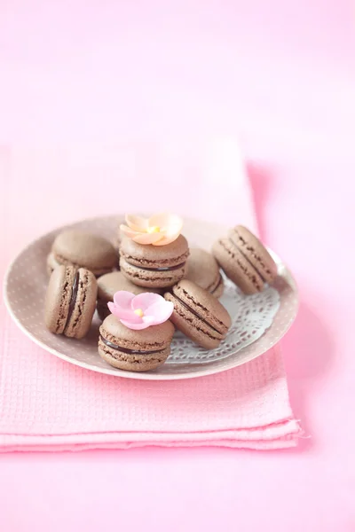 Čokoládové macarons — Stock fotografie