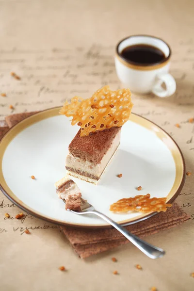 Fıstık ezmesi çikolata Mousse Bar — Stok fotoğraf