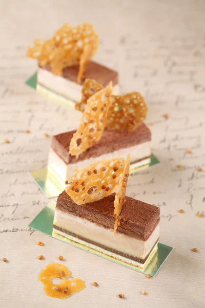 ピーナッツ バター チョコレート ムース バー — ストック写真