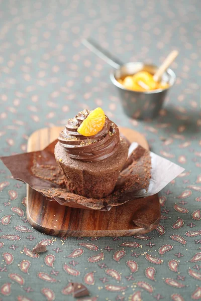 Choklad Tangerine Cupcake — Stockfoto