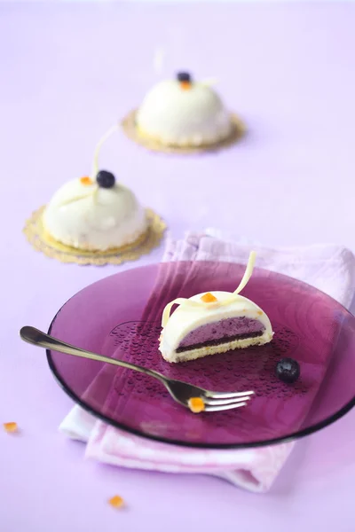 Blueberry Orange Mousse Cakes — Stock Photo, Image