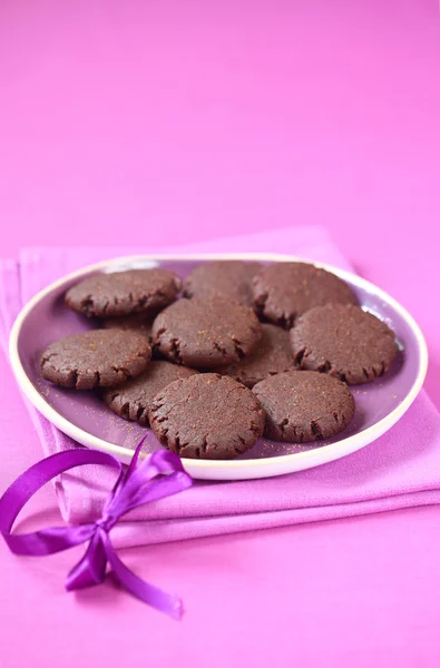 Biscuits aux framboises au chocolat végétalien — Photo