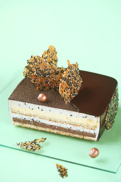 Sesam Lime Square Entremet tårta — Stockfoto