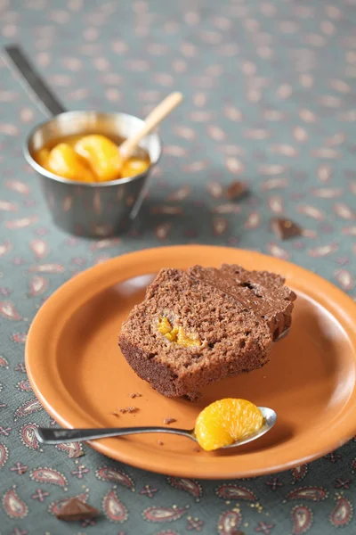 Pastel de mandarina de chocolate — Foto de Stock