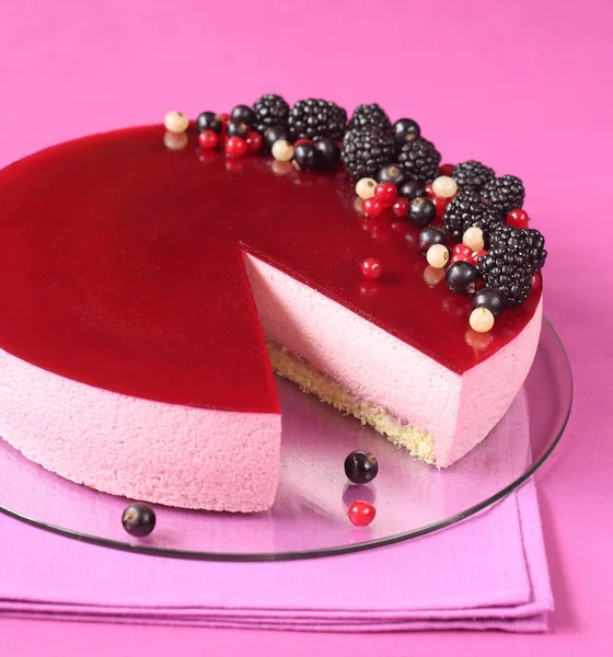 Black Currant Mousse Cake — Stock Photo, Image