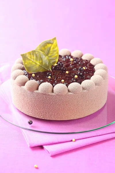 Chocolade zwarte bessen Mousse Cake — Stockfoto