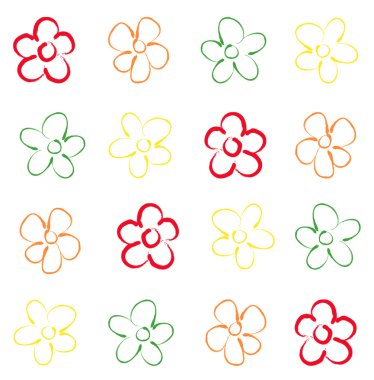 İlkel çiçek seamless modeli