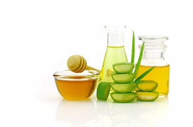 Aloe vera saç ve yüz tedavi maskesi malzemeler hamur.