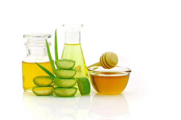 Aloe vera saç ve yüz tedavi maskesi malzemeler hamur.
