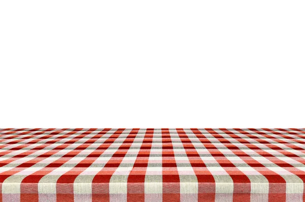 Mesa de picnic con mantel aislado sobre fondo blanco . —  Fotos de Stock