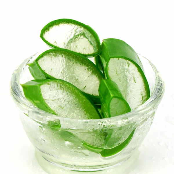 Cup of Slice Aloe Vera. — Stock Photo, Image