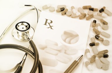 Reçeteli ilaç kavramı.