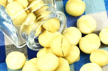 Soyulmuş ve kavrulmuş Macadamia Nut (Macadamia integrifolia)