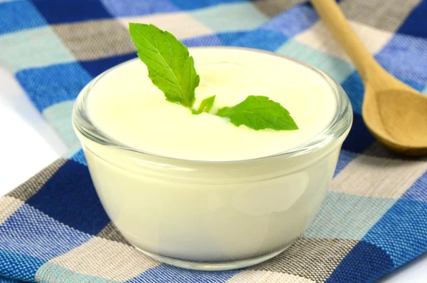 Low fat or fat-free plain yogurt. — Stock Photo, Image