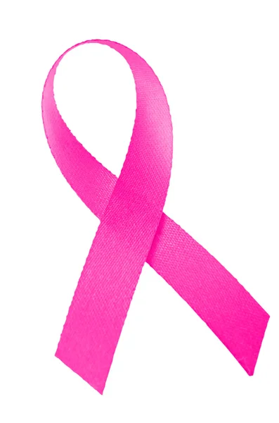 Pink Ribbon Sign Isolated on White Background With Clipping Path. — Stock Photo, Image