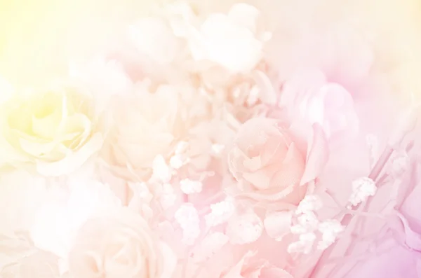 Bouquet de roses avec mise au point douce couleur filtrée comme fond . — Photo