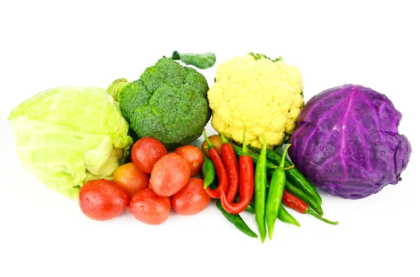 Colorful Asian Vegetables isolated on white background. — Stock Photo, Image