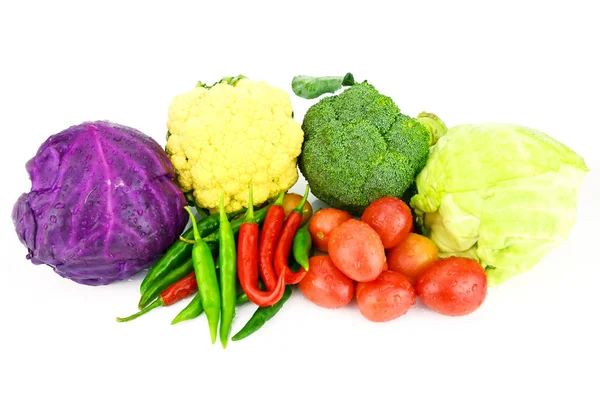 Colorful Asian Vegetables isolated on white background. — Stock Photo, Image