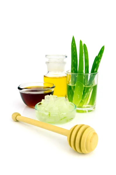 Aloe vera rambut dan resep perawatan wajah . — Stok Foto