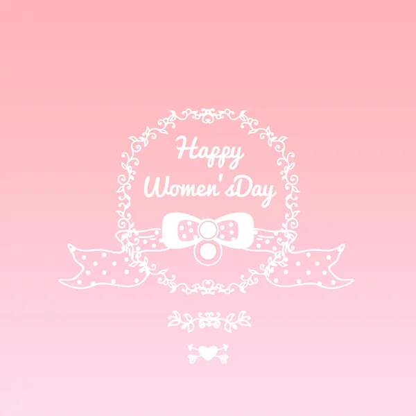 Tarjeta de felicitación con 8 de marzo, día de la mujer, vector — Vector de stock