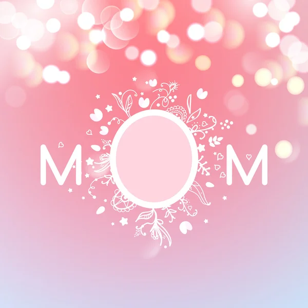 Happy mothers day card on bokeh background — Stock Vector