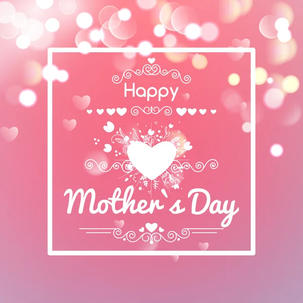 Κάρτα για τη γιορτή ευτυχισμένη μητέρες σε φόντο bokeh — Διανυσματικό Αρχείο