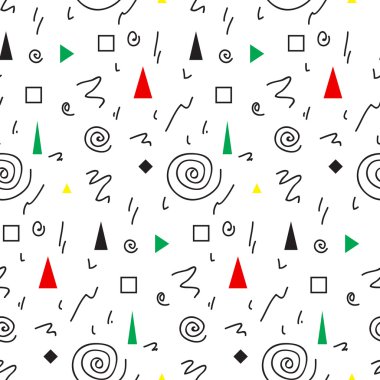 Desen retro 80'ler tarzı, memphis,