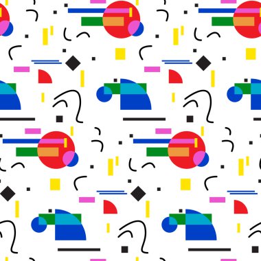 Desen retro 80'ler tarzı, memphis,