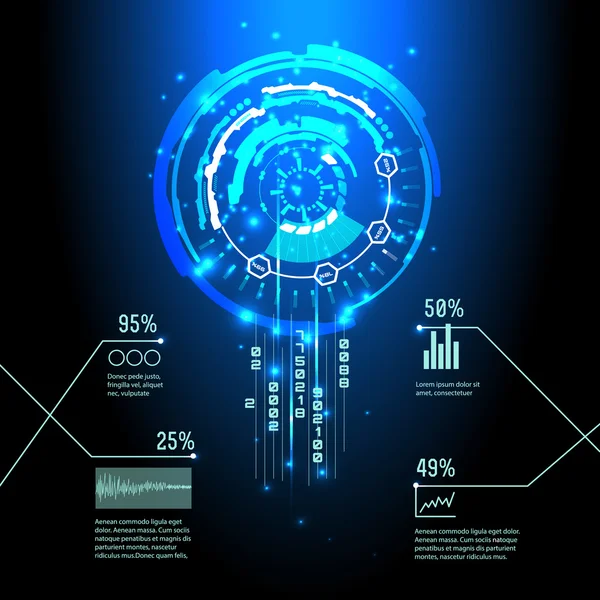 Antarmuka Futuristik, infografis - Stok Vektor