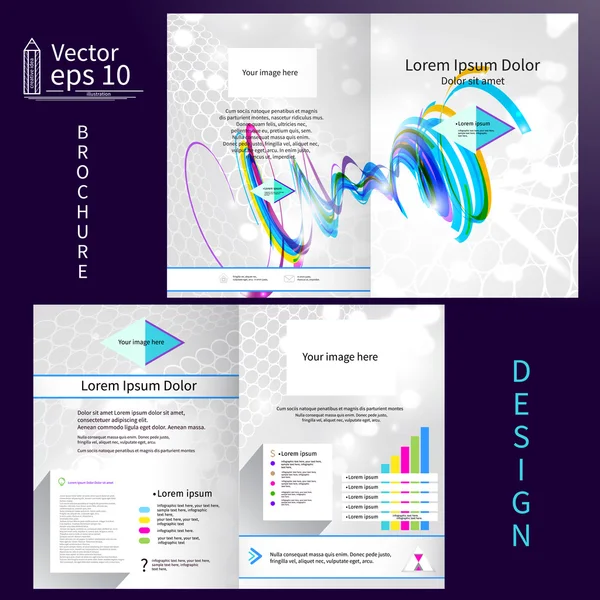 Renkli geometrik broşür şablonu — Stok Vektör