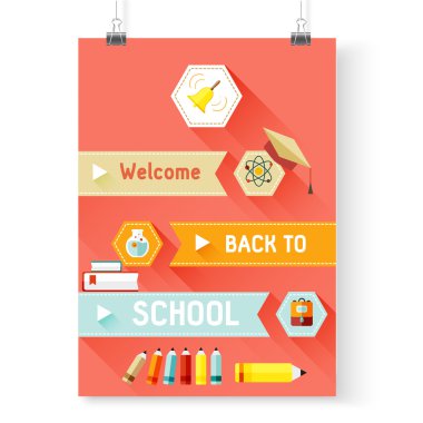 Okul posterine geri dön