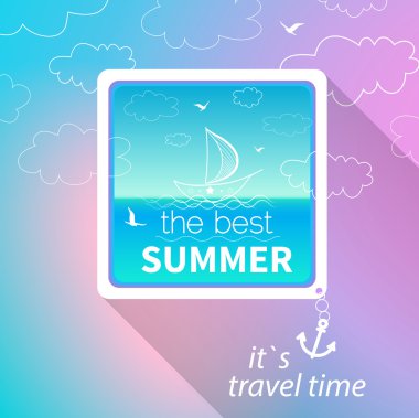 Renkli yaz kartı şablonu