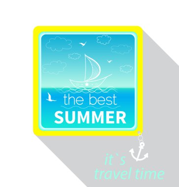 Renkli yaz kartı şablonu