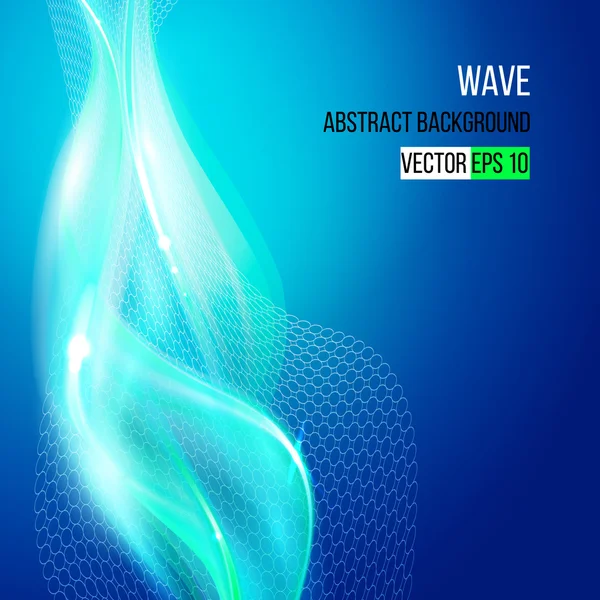 Abstract background with blue wave, vector — Stock Vector