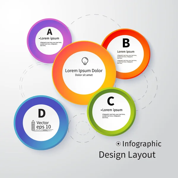 3D Circles bright layout, infographic, vector — Stock Vector