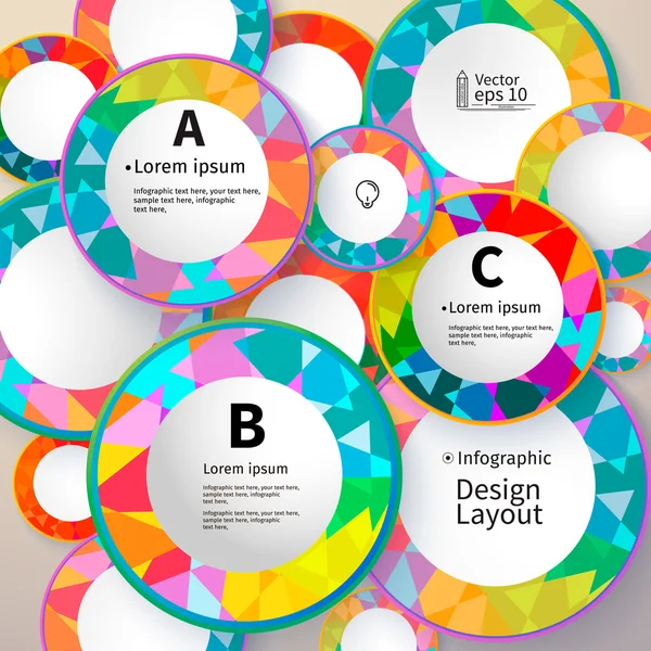 3D Circles bright layout, infographic, vector — Stock Vector