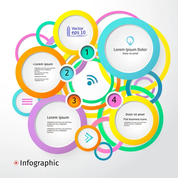 3D cirkels heldere lay-out, infographic, vector — Stockvector