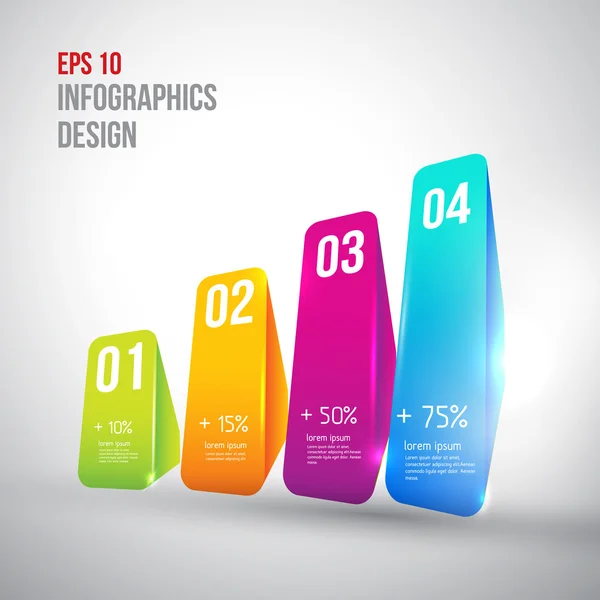 Infografía abstracta de la ilustración digital 3D. La ilustración vectorial se puede utilizar para el diseño del flujo de trabajo, diagrama, opciones de número, diseño web — Vector de stock