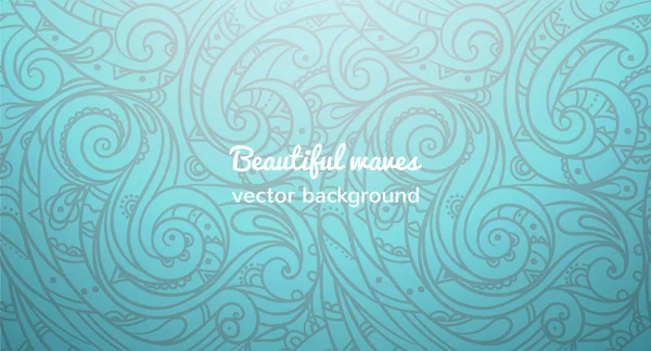 Kesintisiz deniz vektör mavi dalga çizgi deseni, deniz arka plan