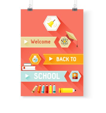 Okul posterine geri dön