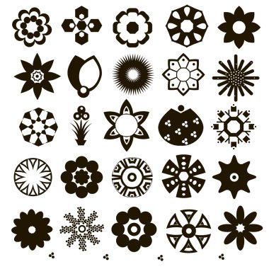 Siyah çiçekler kümesi