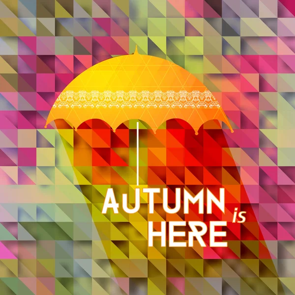 Parapluie dessiné à la main fond d'automne — Image vectorielle